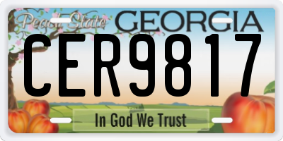 GA license plate CER9817