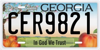 GA license plate CER9821