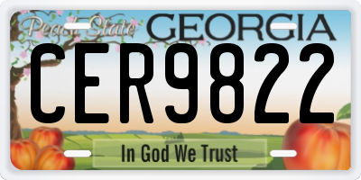 GA license plate CER9822