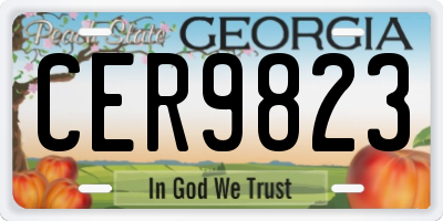 GA license plate CER9823