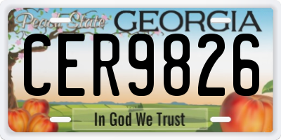 GA license plate CER9826