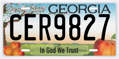 GA license plate CER9827