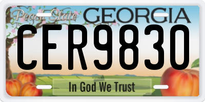GA license plate CER9830