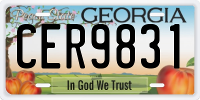 GA license plate CER9831