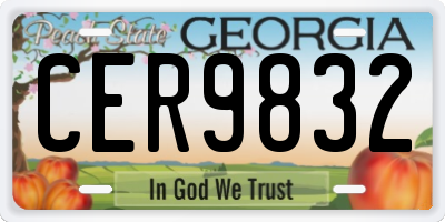 GA license plate CER9832