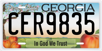 GA license plate CER9835