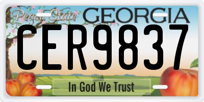 GA license plate CER9837