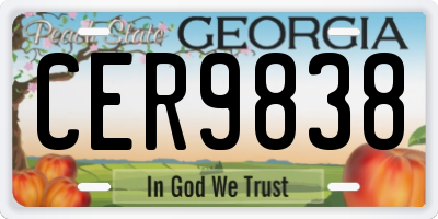 GA license plate CER9838