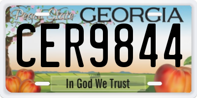 GA license plate CER9844