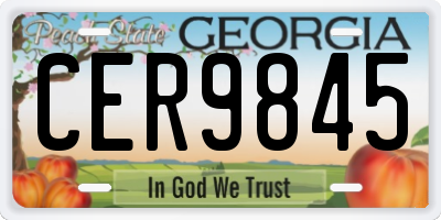 GA license plate CER9845
