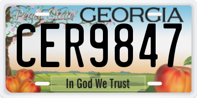 GA license plate CER9847