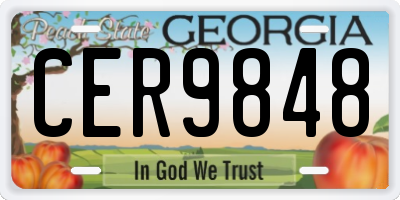 GA license plate CER9848
