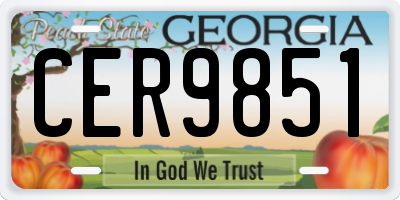 GA license plate CER9851