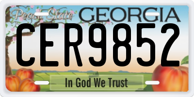 GA license plate CER9852