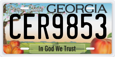 GA license plate CER9853