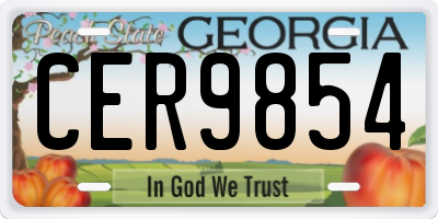 GA license plate CER9854