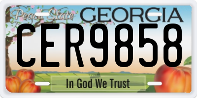 GA license plate CER9858