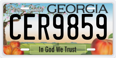 GA license plate CER9859