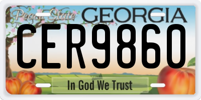 GA license plate CER9860
