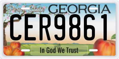 GA license plate CER9861