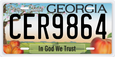 GA license plate CER9864