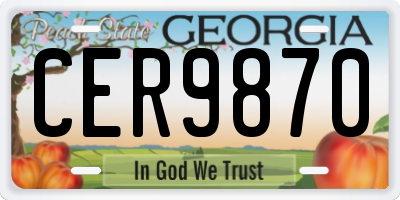 GA license plate CER9870