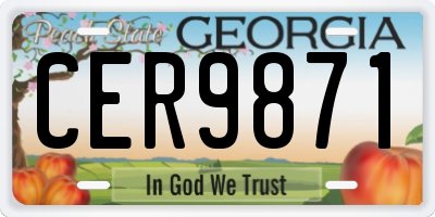 GA license plate CER9871