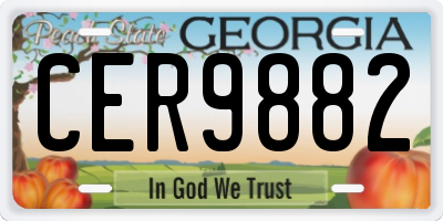 GA license plate CER9882