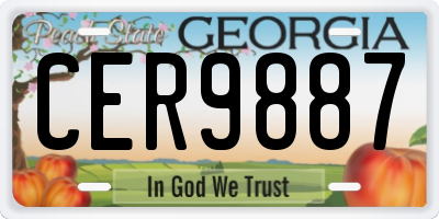 GA license plate CER9887