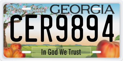 GA license plate CER9894