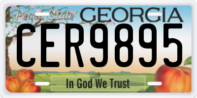 GA license plate CER9895