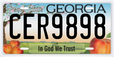 GA license plate CER9898