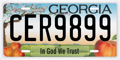 GA license plate CER9899