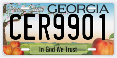 GA license plate CER9901