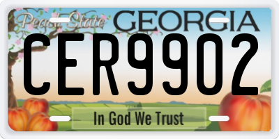 GA license plate CER9902