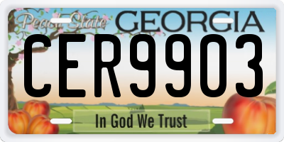GA license plate CER9903