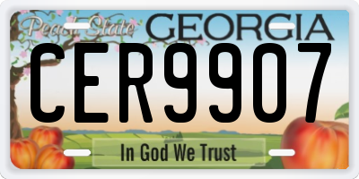 GA license plate CER9907