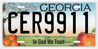 GA license plate CER9911