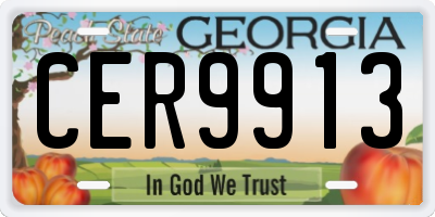 GA license plate CER9913