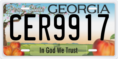 GA license plate CER9917