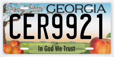 GA license plate CER9921