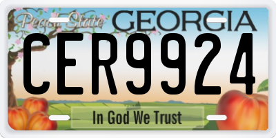 GA license plate CER9924