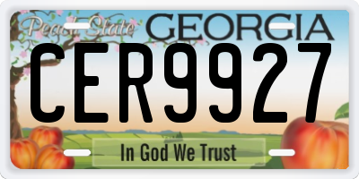 GA license plate CER9927