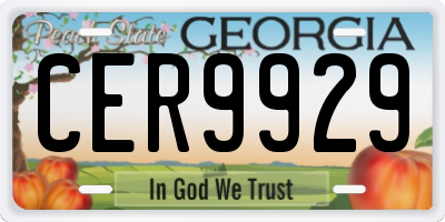 GA license plate CER9929