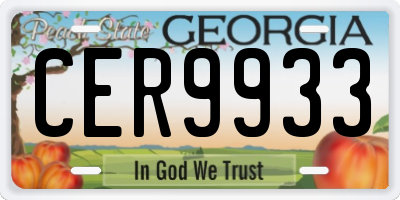 GA license plate CER9933