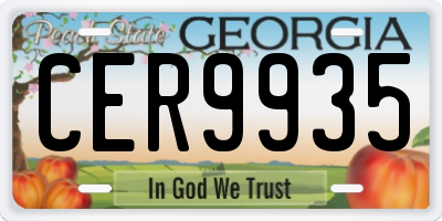 GA license plate CER9935