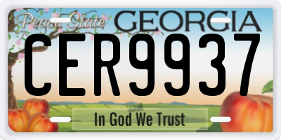 GA license plate CER9937