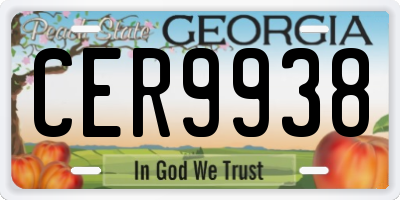 GA license plate CER9938