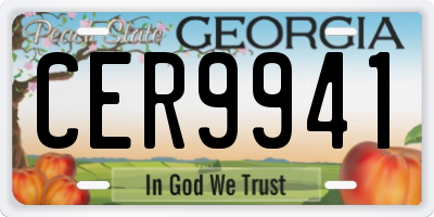 GA license plate CER9941