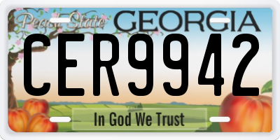 GA license plate CER9942